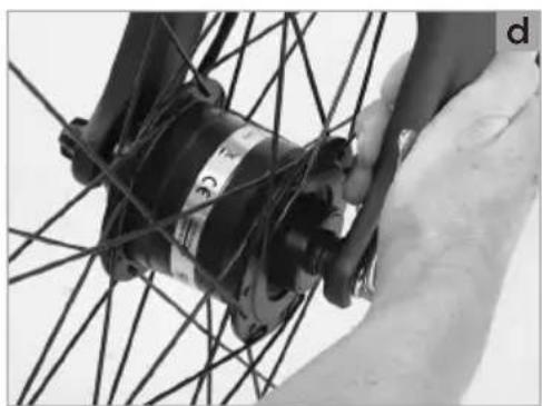 Close-up of a bicycle wheel assembly with visible stator and hub (no text or symbols)