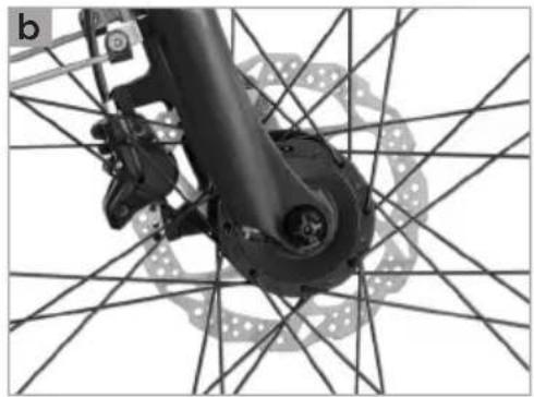 Close-up of a bicycle wheel assembly with connecting mesh lines (no text or symbols visible)