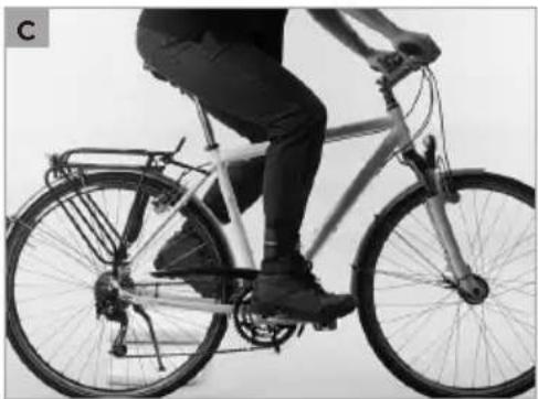 Person riding a bicycle with visible frame and rear livery (no text or symbols)
