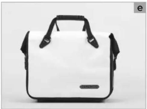 White leather backpack with black straps and a small logo on the side (no visible text or symbols)