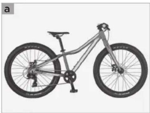 Side view of a modern bicycle with front wheel, suspension frame, and front wheel (no visible text or symbols)
