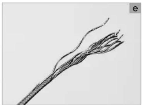 Sketch of a twisted cable or wire with visible strands and joints (no text or symbols)