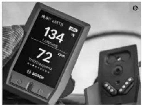 18.9° eMTB 134 Leistung rpm 72 Trifefrequenz BOSCH