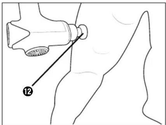 Diagram showing a mechanical component with labeled part 12, likely illustrating a tool or assembly step.