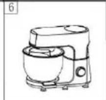 Line drawing of a kitchen mixer with a bowl and side panel (no text or symbols)