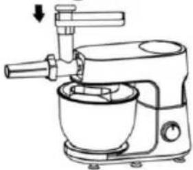 Line drawing of a kitchen mixer with handle and control panel (no text or symbols)