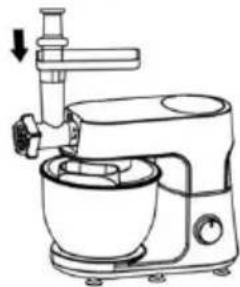 Line drawing of a kitchen mixer with handle and control panel (no text or symbols)