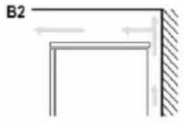 Simple line drawing of a right-angle corner with hatched shading (no text or symbols)