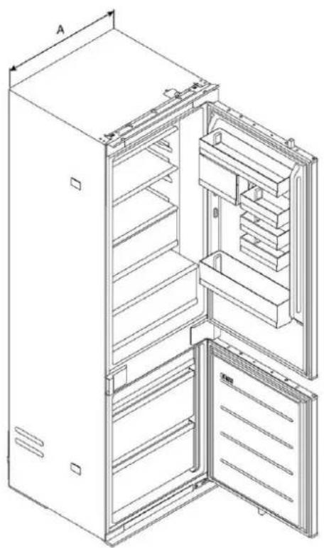 CANDY CNBQL3518EV/L - Dimensiunile frigiderului - 1