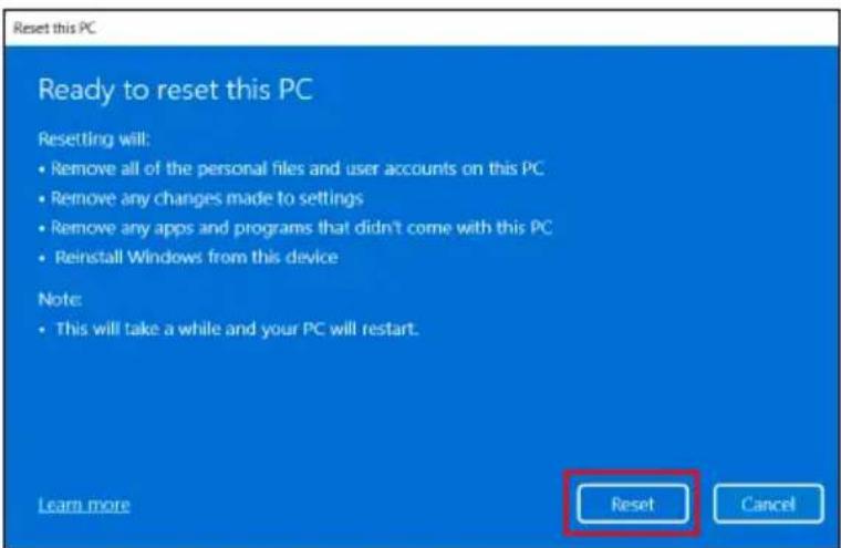 ACER Nitro V 15 - Réinitialiser ce PC et tout supprimer - 7