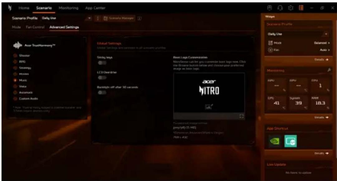 ACER Nitro V 15 - Réglage des paramètres avancés - 1