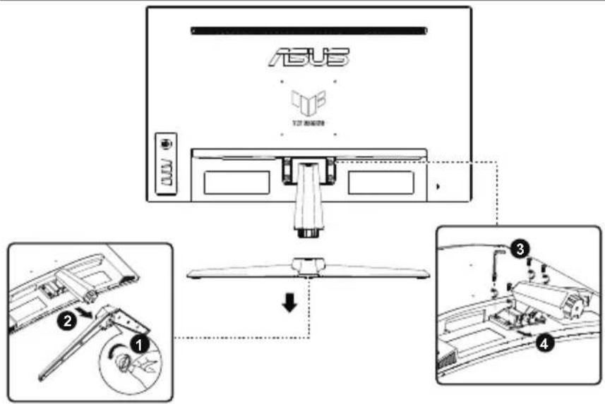 ASUS TUF Gaming VG27VQM1B - Pour démonter le bras/le support - 2