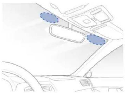Diagram of a car interior showing dashboard and steering wheel (no text or symbols).
