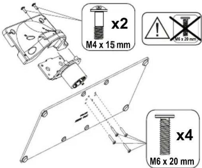 x2 M4 x 15 mm, M6 x 20 mm, x4 M6 x 20 mm