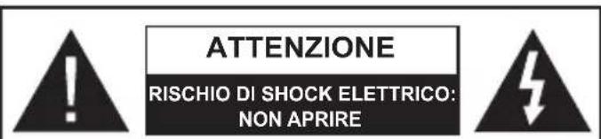 ATTENZIONE RISCHIO DI SHOCK ELETTRICO: NON APRIRE