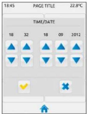 18:45 PAGE TITLE 22.8°C TIME/DATE 18 32 18 09 2012 ▲ ▲ ▲ ▲ ▼ ▼ ▼ ✓ × ↑