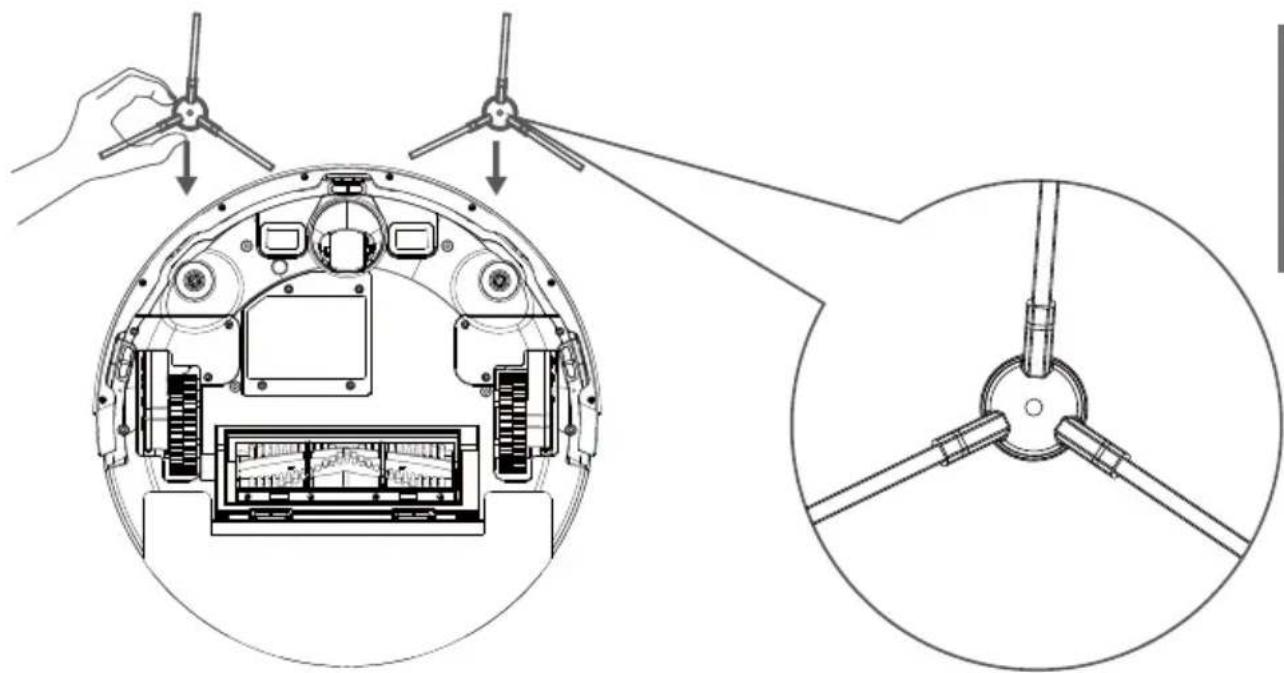Technical line drawing of a mechanical device with internal components and a close-up view of the base (no text or symbols).