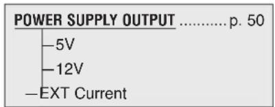 POWER SUPPLY OUTPUT ...... p. 50 —5V —12V —EXT Current