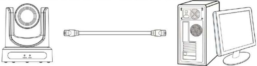 Line drawings of three electronic devices: a front-mounted tower, a cable with connector, and a desktop computer (no text or symbols)