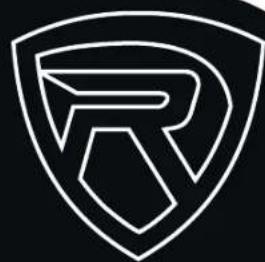 Abstract geometric logo design with a shield-like shape and stylized letter R (no text or symbols)