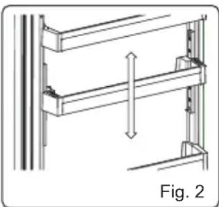 Technical diagram of a structural frame with vertical and horizontal beams, labeled Fig. 2 (no text or symbols on the diagram itself).