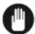 Technical line drawing of a structural component with an inset showing a hand holding a circular object. No text or symbols present.