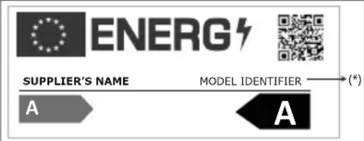 graph LR A["ENERG"] --> B["SUPPLIER'S NAME"] B --> C["MODEL IDENTIFIER"] C --> D["(*)"] style A fill:#f9f,stroke:#333 style C fill:#ccf,stroke:#333