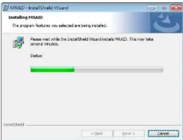 MRAID - InstallShield Wizard Installing MRAID The program features you selected are being installed. Please wait while the InstallShield Wizard installs MRAID. This may take several minutes. Status: InstallShield < Back Next > Cancel