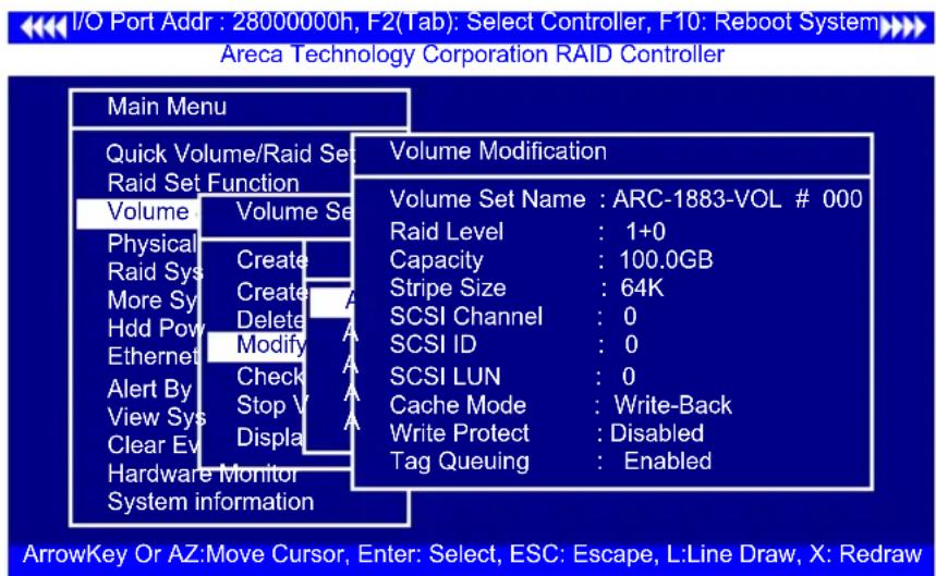 I/O Port Addr : 28000000h, F2(Tab): Select Controller, F10: Reboot System Areca Technology Corporation RAID Controller Main Menu Quick Volume/Raid Set Raid Set Function Volume Volume Set Physical Create Raid Sys Create More Sy Delete Hdd Pow Modify Ethernet Check Alert By Stop V View Sys Display Cle…