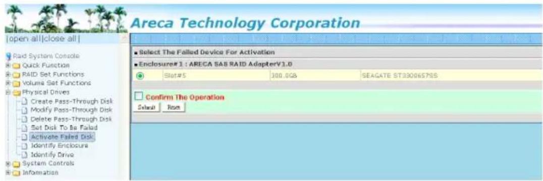Areca Technology Corporation Open all|close all | Rad System Console Quick Function RAID Set Functions Volume Set Functions Physical Drives Create Pass-Through Disk Modify Pass-Through Disk Delete Pass-Through Disk Set Disk To Be Failad Activate Failed Disk Identify Enclosure Identify Drive System C…