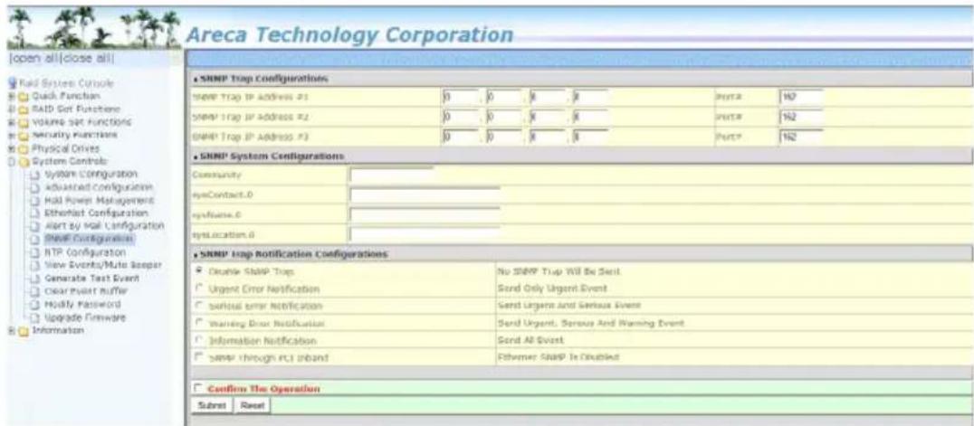 Areca Technology Corporation Open all close all Raid System Console Quick Function RAID Set Functione Volume Set Functions Security Functione Physical Drives System Controls System Configuration Advanced Configuration Hold Power Management Ethernett Configuration Alert by Mail Configuration Shap Con…