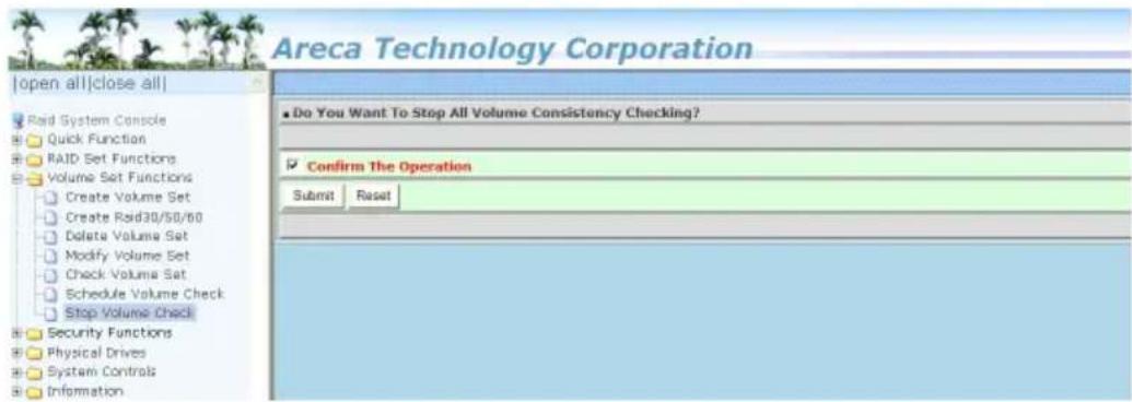 Areca Technology Corporation [open all|close all] Paid System Console Quick Function RAID Set Functions Volume Set Functions Create Volume Set Create Raid30/50/60 Delete Volume Set Modify Volume Set Check Volume Set Schedule Volume Check Stop Volume Check Security Functions Physical Drives System Co…