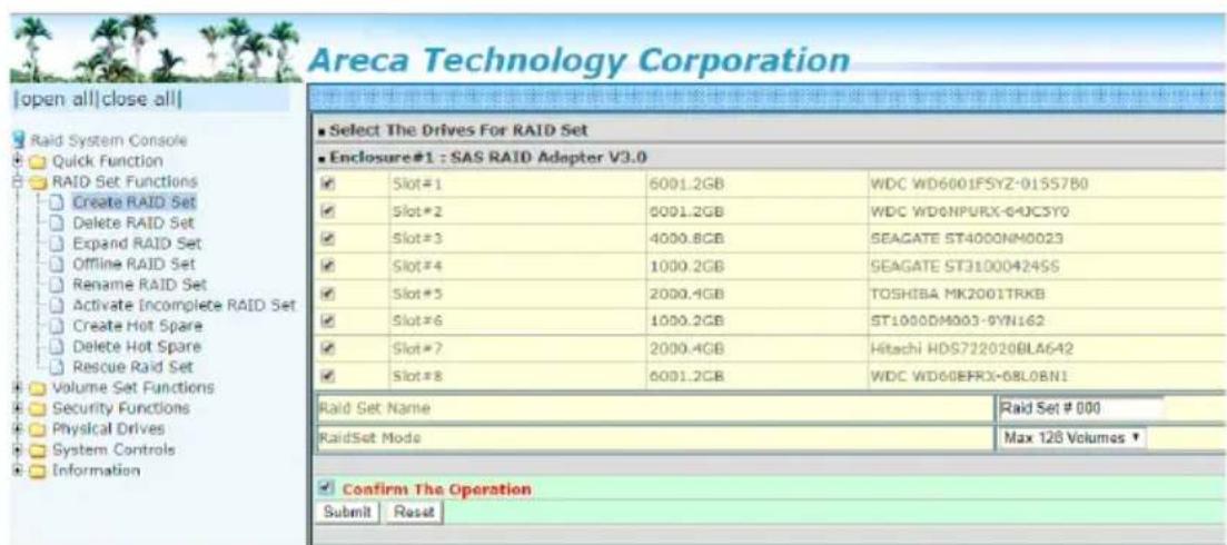 Areca Technology Corporation Open all|close all| Raid System Console Quick Function RAID Set Functions Create RAID Set Delete RAID Set Expand RAID Set Offline RAID Set Rename RAID Set Activate Incomplete RAID Set Create Hot Spare Delete Hot Spare Rescue Raid Set Volume Set Functions Security Functio…