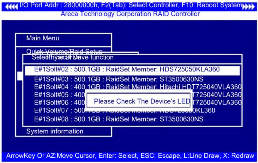 I/O Port Addr : 28000000h, F2(Tab): Select Controller, F10: Reboot System Areca Technology Corporation RAID Controller Main Menu Quick Volume/Raid Setup Select Physical Wave function E#1Solt#02 : 500.1GB : RaidSet Member: HDS725050KLA360 E#1Solt#03 : 500.1GB : RaidSet Member: ST3500630NS E#1Solt#04…