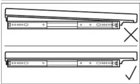 Technical line drawing of two mechanical components with mounting holes and a checkmark indicating assembly (no text or symbols)