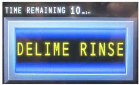 TIME REMAINING 10min DELIME RINSE