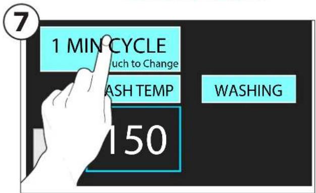 7 1 MINCYCLE uch to Change ASH TEMP WASHING 150