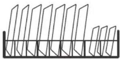 Pure geometric diagram of vertical planes intersecting a horizontal line, no text or symbols present.