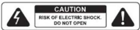 CAUTION RISK OF ELECTRIC SHOCK. DO NOT OPEN