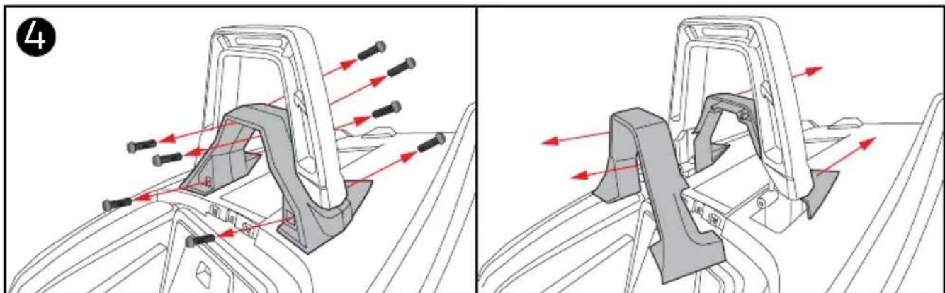 Technical diagram showing mechanical assembly with red arrows indicating force or movement (no text or symbols present)