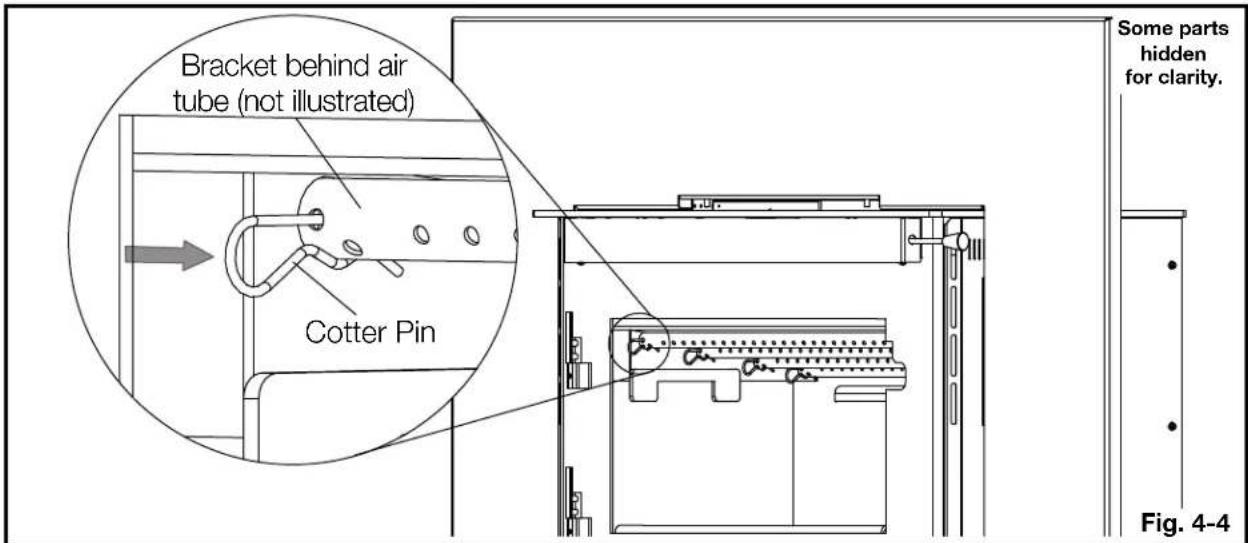 Bracket behind air tube (not illustrated) Cotter Pin Some parts hidden for clarity. Fig. 4-4