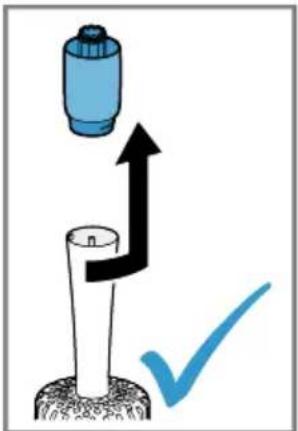 Illustration of a mechanical component with an upward arrow and a checkmark, no text or symbols present.