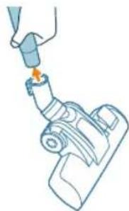 Illustration of a hand using a pipette to lift a cylindrical device, no text or symbols visible.