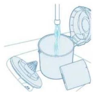 Illustration of a cleaning tool with a bucket, lid, and brush.