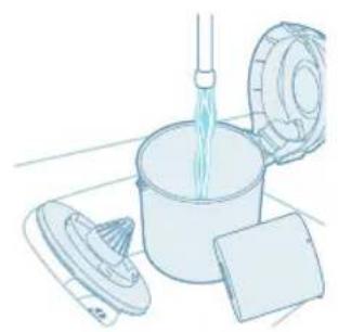 Illustration of a cleaning tool with a bucket, handle, and cloth.