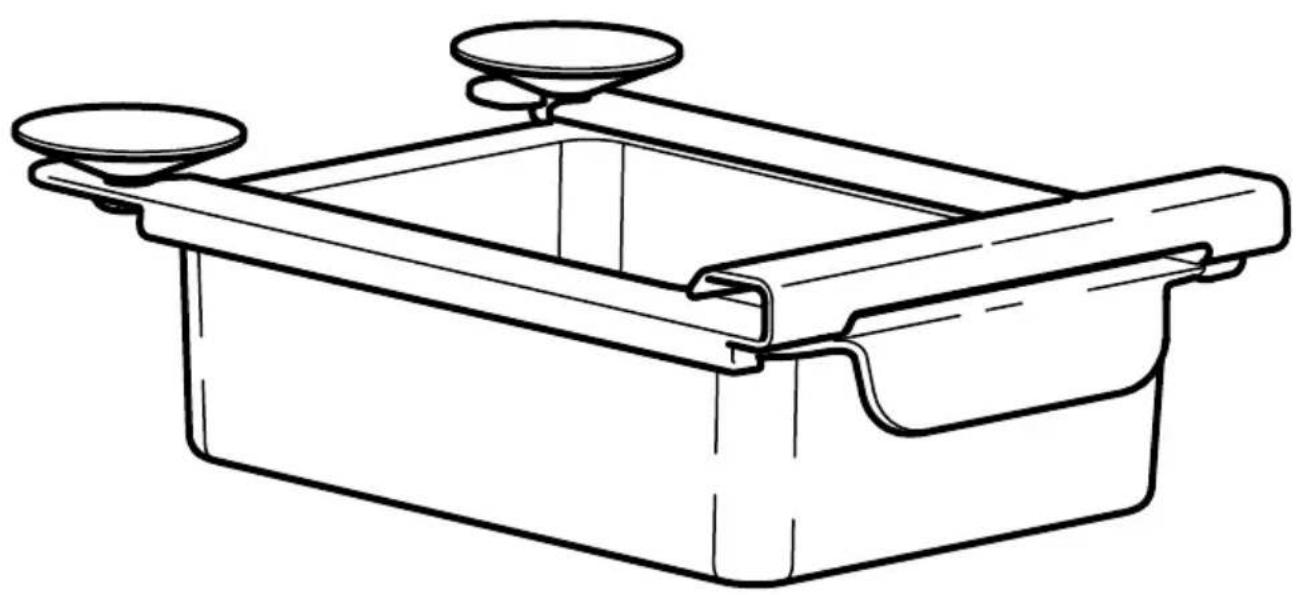 Line drawing of a rectangular container with two circular side handles, no text or symbols present