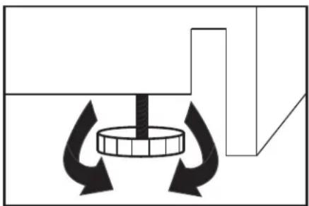 Pure mechanical diagram showing a rotating component with bidirectional arrows, no text or symbols present