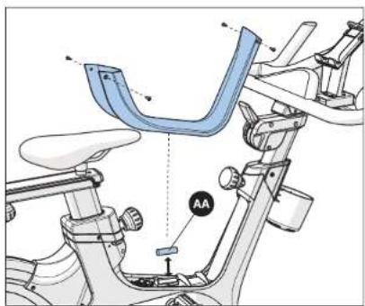 Technical diagram of a bicycle seat assembly with labeled components and measurement indicators