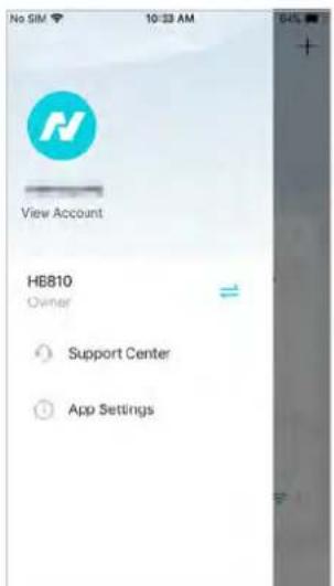No SIM 10:33 AM View Account HBB10 Owner Support Center App Settings