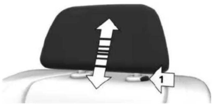 Top-down view of a car seat with an arrow indicating upward and downward motion (no text or symbols)